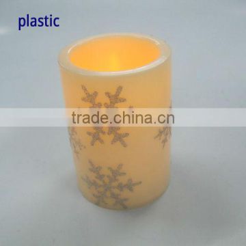 christmas amber colored led flameless pillar decal candles