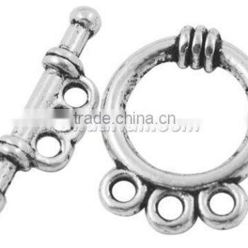 Tibetan Silver Toggle & Bar, Antique Silver Color. (LF10795Y-NF)