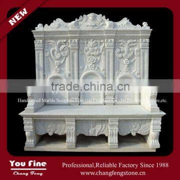 Carved Antique Garden Furniture Stone Bench With Back