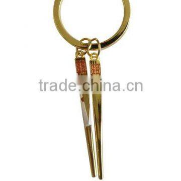 chopsticks design metal key chain