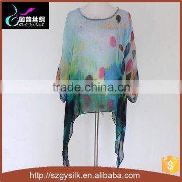 China handmade dye painting 100% silk tunics top                        
                                                Quality Choice