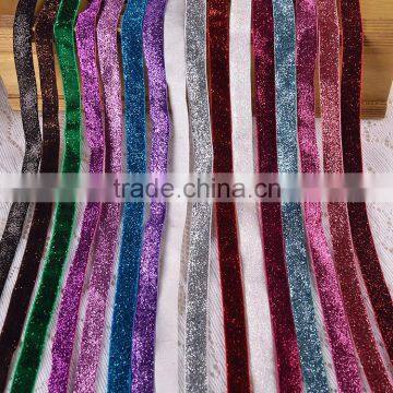 Sparkly Glitter Metallic Velvet Ribbon for Elastic Hair Band photo-2