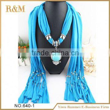 Best prices latest custom design scarf with turquoise pendant fast shipping