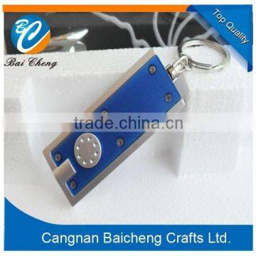 Promotion gift hot sale LED light ABS metal key chain supplies custom design with cheap price and nice quality for lovers