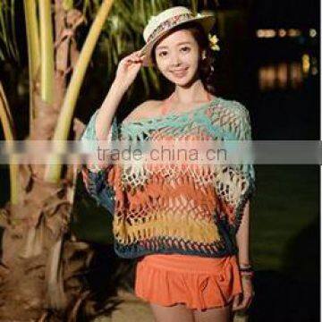 Sexy Handmade Swimwear Crochet Beach Swimsuit Cover Up Knitted Bikini photo-6