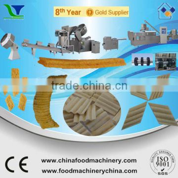 Automatic Extruded Fried Wheat Flour Snacks Crispy Chips Machine