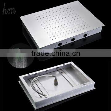 luxury bathroom accessories shower head meteor rainfall lights temperature control led color shower head