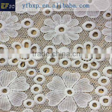 China Supplier african lace style cottton lace/ white embrodiery nigeria lace for dress making 2016