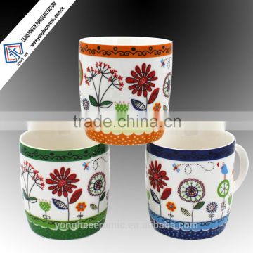 Customized porcelain coffee mugs for promotion