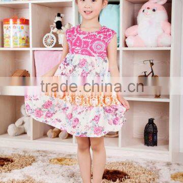 Kids Fashion Show Dresses Wholesale Children's Boutique Clothing Baby Girl Cotton Dresses