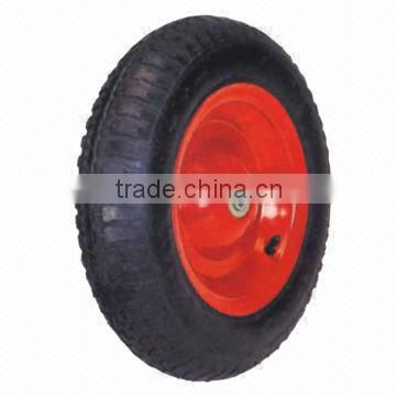 3.50-8 Air Pneumatic Wheel with Steel Rim, Ball Bearing, Ideal for Hand Trucks, Trolleys and Carts