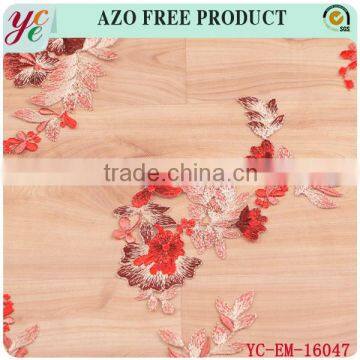 Chinese Flowering Crab-apple Type Design Embroidered Organza Fabric Embroidery photo-3