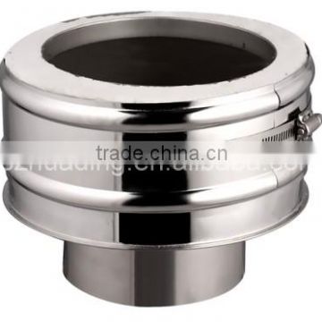 Stainless steel double wall chimney spigot lock system adaptor stove chimney pipe fittings flue kits