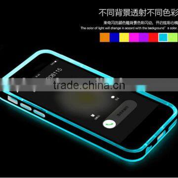 High Quality Bumper In Coming Call LED Flash Light TPU PC Transparent Rock Case for iPhone 6