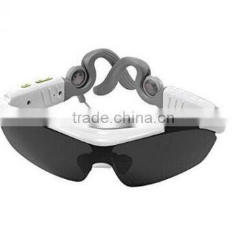 Portable stereo bluetooth earphone with wireless microphone, audiophones sunglasses