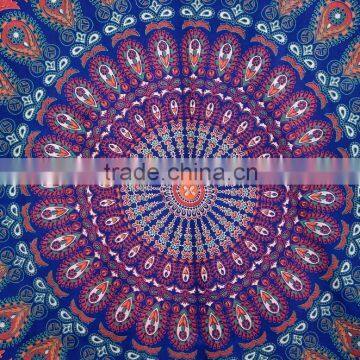 Blue Mandala Tapestry Wholesaler Indian Wall Hanging Tapestry Bedspread Throw Large Wholesale Hippie Bohemian Mandala Tapestry photo-2