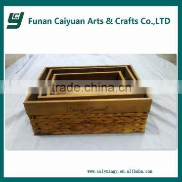 China supplier small unfinsihed antique crate wood basket