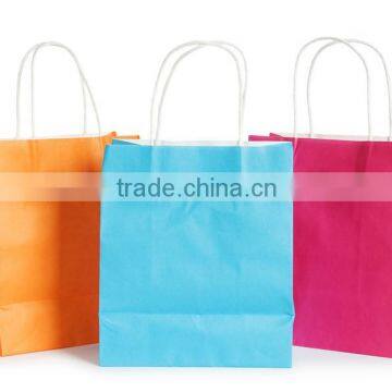 Beautiful fashion embossing colorful recycled paper shopping bag