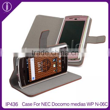 High quality leather mobile phone case for NEC Docomo medias WP N-06C