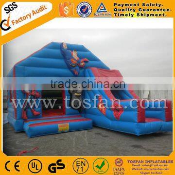 hero printed inflatable combo bouncer with slide A3103