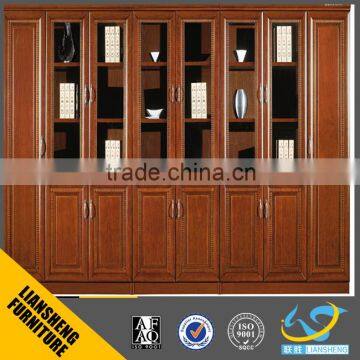 One door /two door/three door classical style walnut color detachable file cabinet 1+1+1 with glass showcase