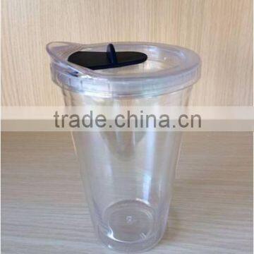 Factory wholesale customize plastic cup with screw on lid