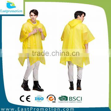 2016 FASHIONABLE ADULT PVC PONCHO RAINCOAT WITH DRAWING HOOD WITHOUT SLEEVE