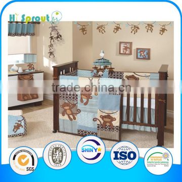 Monkey Embroidery Boy Design Toddler Bedding Sets