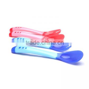 High Quality Temperature Color Changing Silicone Baby Spoons, Silicone Rubber Spoon And Fork