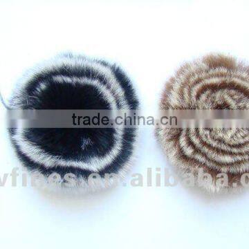 Genuine rabbit fur flower, rex rabbit fur accessory, rabbit fur charm