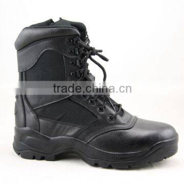 10' black leather military boots