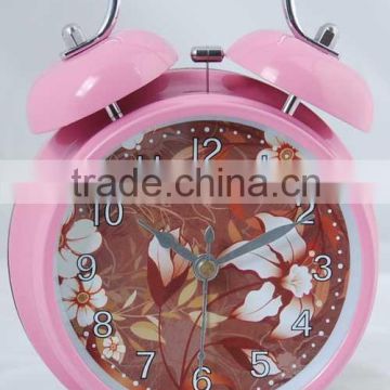 4 Inch twin bell metal alarm clock with taiwan movement