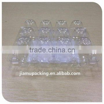 clear plastic pvc quail egg container with 12 holes