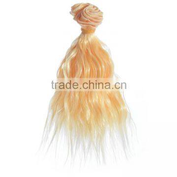 Ombre Color Kinky Curl Sythetic Hair Piece for Doll Wig photo-3
