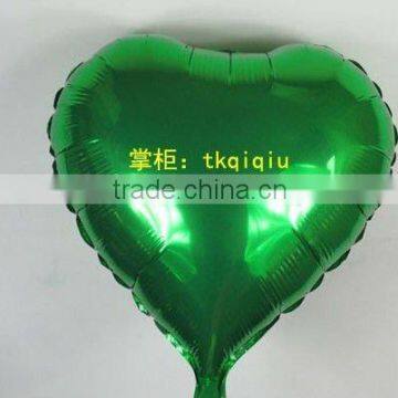 heart shaped lime green foil balloon,10inch, Foil Balloons, 100 pcs/lot, Free Shipping