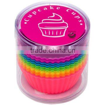 4 Colors of 12 Sets BPA Free Silicone Cupcake Liners , Perfect for Muffin