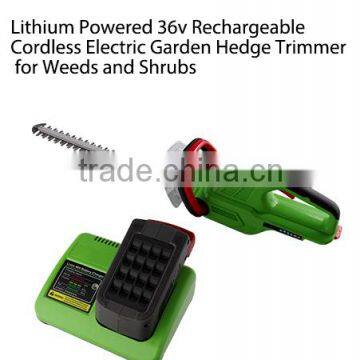 36v Lithium Powered Cordless Electric Garden Hedge Trimmer Rechargeable Tool