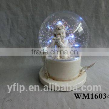 2016 hot sales Christmas snow ball with LED light, snowwhite craft