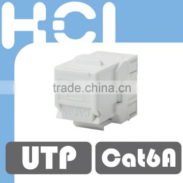 Network Solution Cat6 UL 180 Degree Unshielded UTP Dual IDC Modular Keystone Jack with Shutter