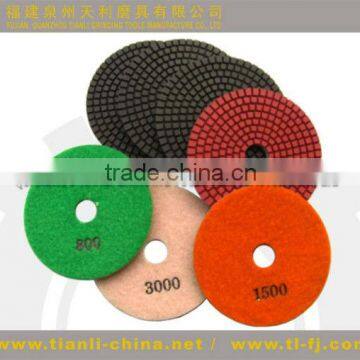 edge polish high effiency 100mm marble soft diamond polishing pads