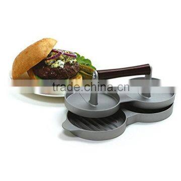 Household Double Manual Mini Burger Press Hamburger Patty Maker Burger Press photo-2