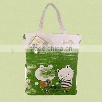 cute 100% cotton foldable shopping bag