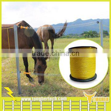 Yellow plastic 5.0mm farm fence polywire for cattle fence