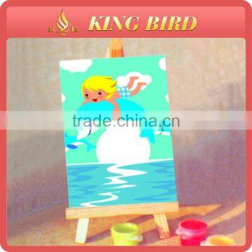 dolphin ang girl easel painting for kids