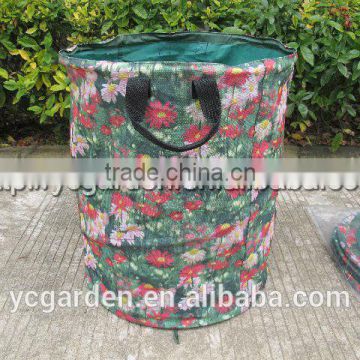 printed flowers leaves pop up bag garden bag waste bag manufacturer