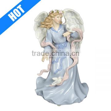 personalized 8inch color glazed hand painted porcelain angel figurines