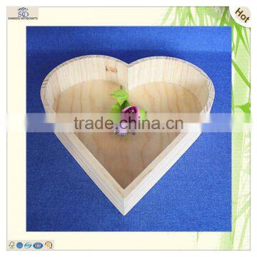 Heart Shaped Pine Wood Dressing Craft Tray photo-2