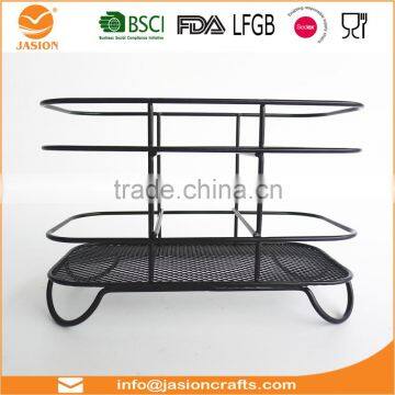 WI2905 Square Rose Gold Metal Wire Utensils Holder photo-5