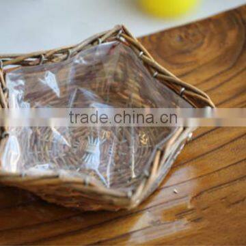 Iron Frame Willow Body Wicker Baskets for Plants With Plastic Lining photo-3