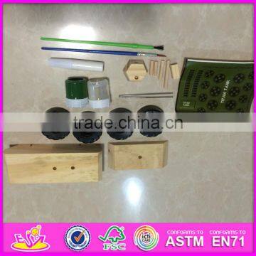 2016 Hot Sale DIY Painted Wooden Toy Tank W03A082 photo-6
